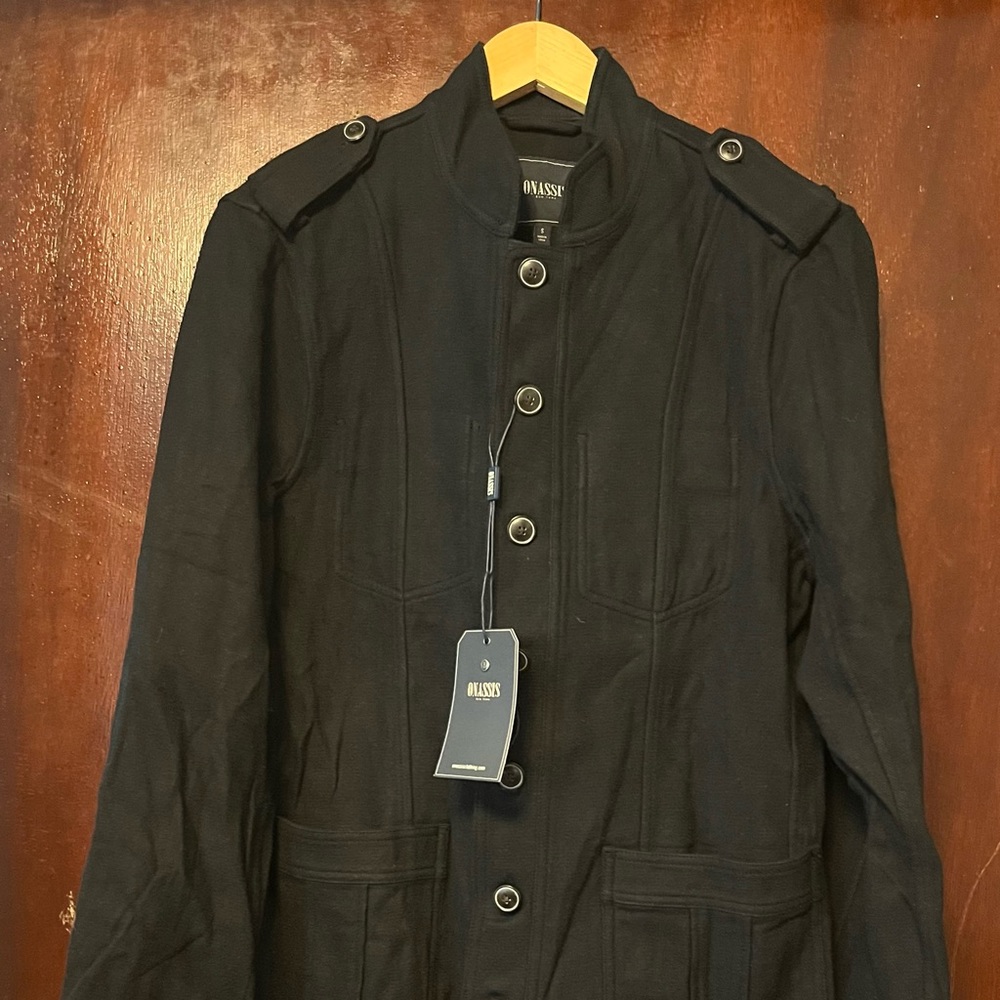 Men’s Onassis Cotton Double Face Black Blazer
